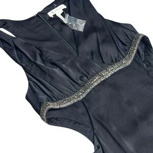 Women’s NWT BCBGENERATION black cut out halter beaded waist maxi gown sz 10